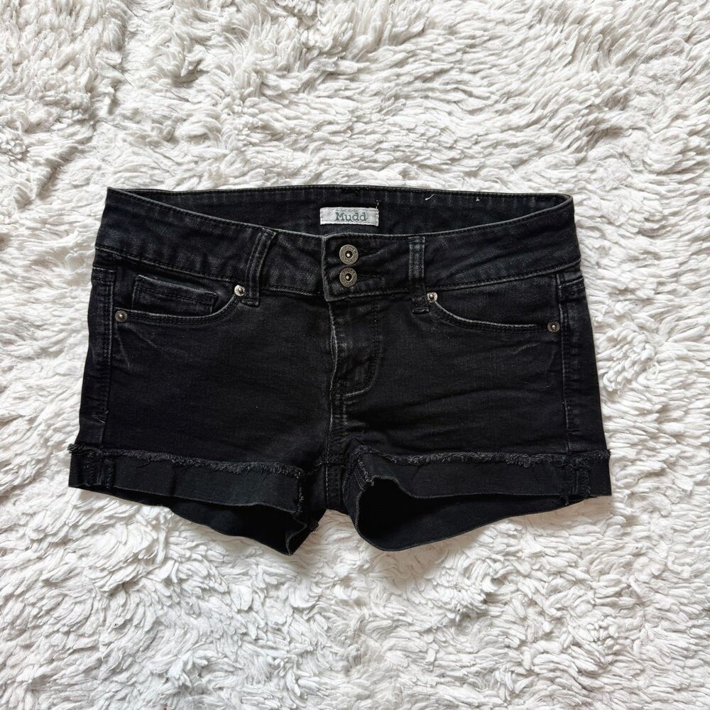 Early 00s Mudd Cotton Black Denim Micro Jeans Size 3 Y2K Streetwear Casual